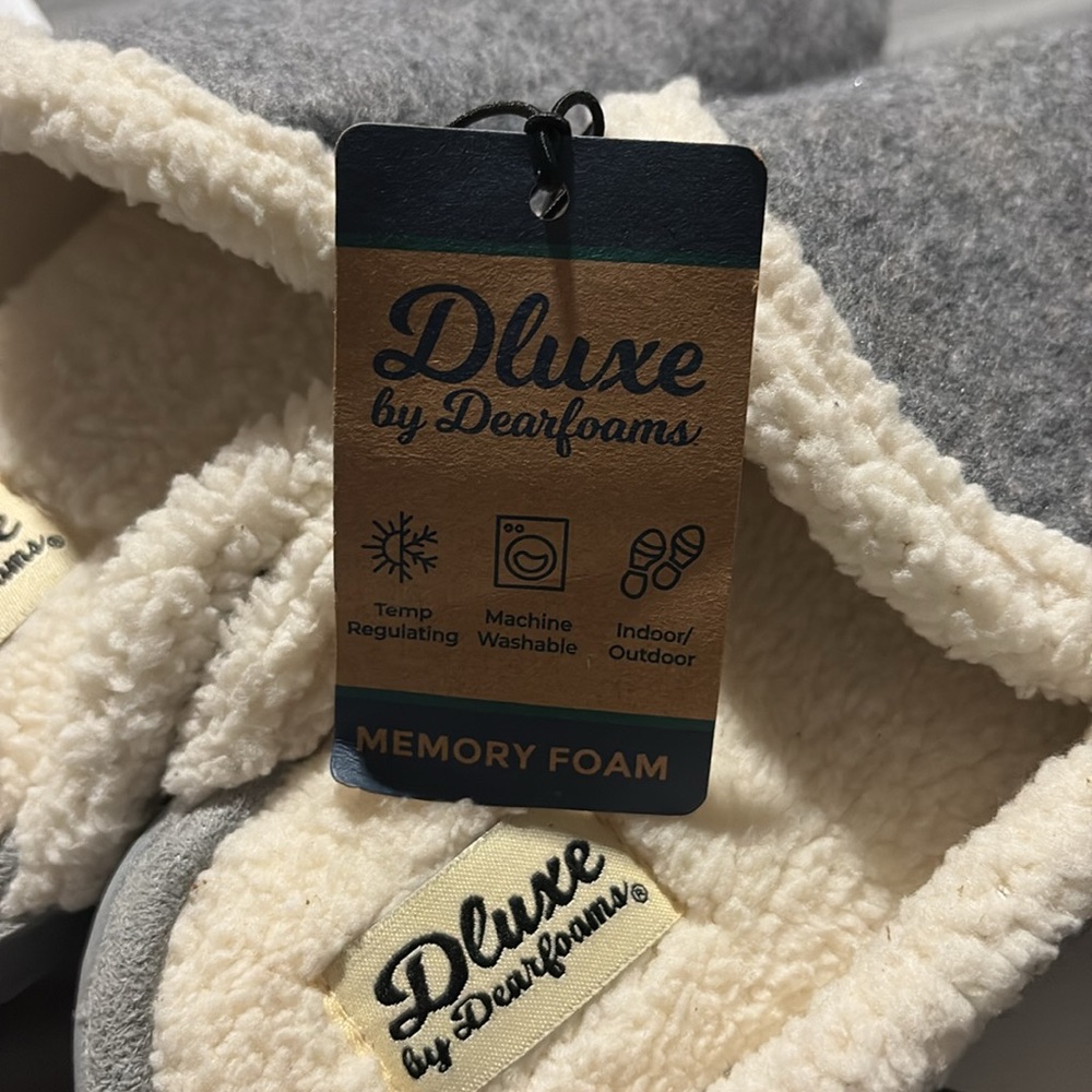 D’Luxe by dearfoams Women’s Maci Felted Scuff Slippers - Gray - M - Picture 5 of 5